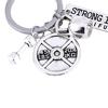 Fashion Barbell Dumbbell Fitness Gym Keychain Pendant Keyrings Sport Accessories