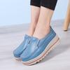 PU Leather Loafers For Women Slip-on Flat Shoes Fashion Platform Walking Footwear Light Ladies Flats