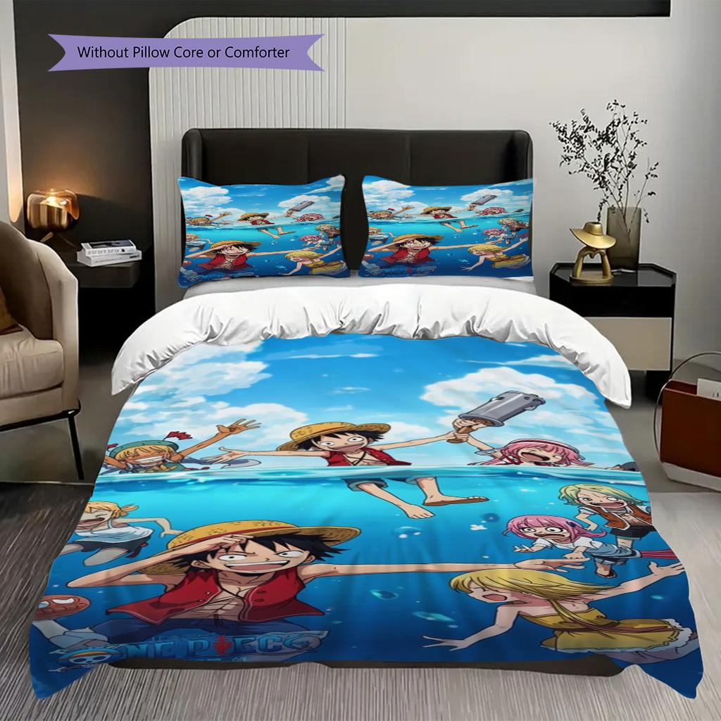 Adventure Awaits One Piece Threepiece Set 1 Duvet Cover 2 Pillowcase Without Core Christmas Birthday Gift Bedding Set Soft And Comfortable