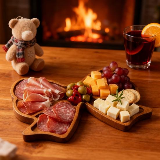 Деревянный поднос для закусок Дизайн банта Доска для закусок Многоцелевое сервировочное блюдо для конфет