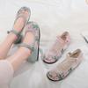 Women's Ethnic Style Embroidered Cotton Linen Shoes Spring and Summer Patchwork Flat Soft Sole Mesh Shoes