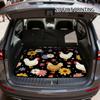 1 шт. 2D плоский печатный коврик в багажник автомобиля с изображением кур и цветов, предназначенный для внедорожников