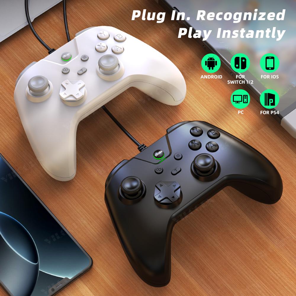 G4 Wired Game Controller for PS4 Compatible Console and PC with Turbo and Dual Vibration
