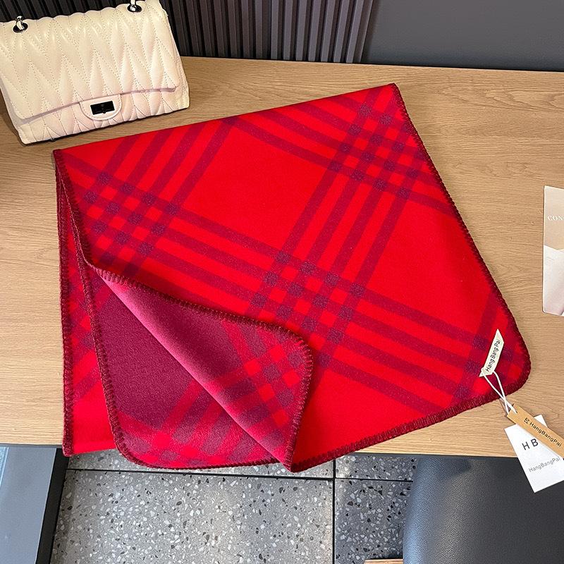 Scarf Women'S Autumn And Winter New Item Cashmere Blend Double-Sided Color Warm Shawl Thick Long Scarf High-End Sense Fashionable And Versatile