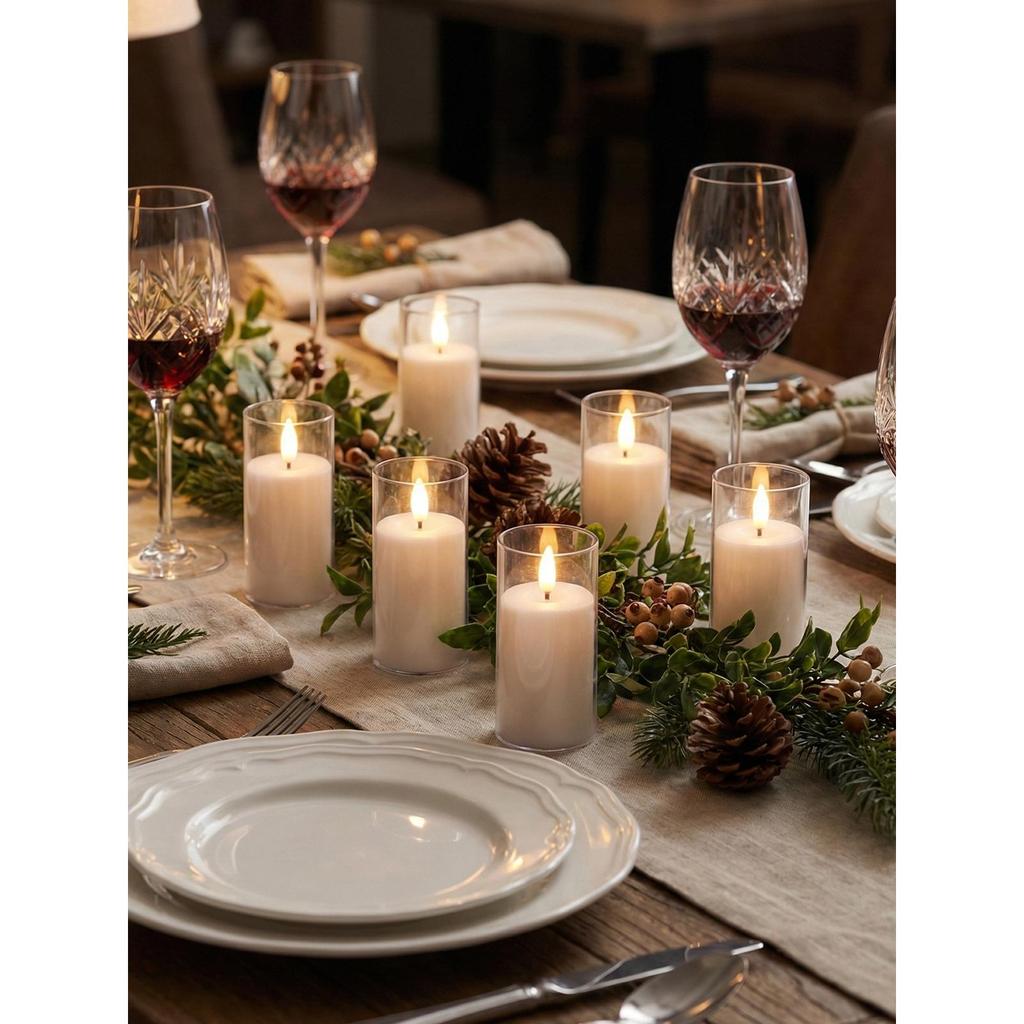 Set of 6 Plastic Candle Lantern Battery Flameless Led Candle Cheap Safer Candles Party Holiday Event Perfect Decoration