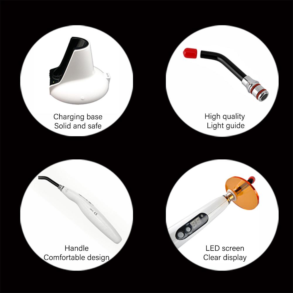 NICEDEN Wireless LED Dental Curing Light  Portable Cordless Polymerization Lamp for Composite Resin