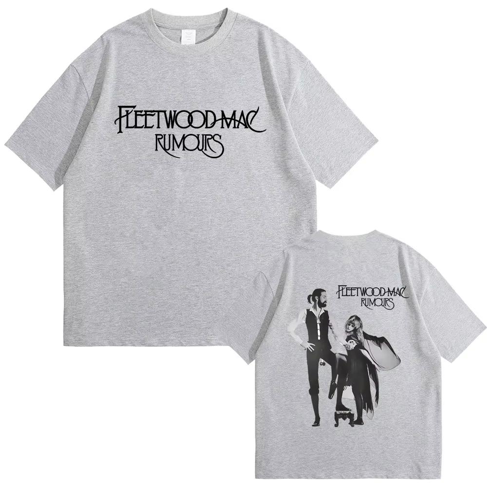 Rock Band Fleetwood Mac Rumours Album Print Tshirts Retro Stevie Nicks Graphic T Shirt Unisex Women Casual Cotton Vintage Tshirts
