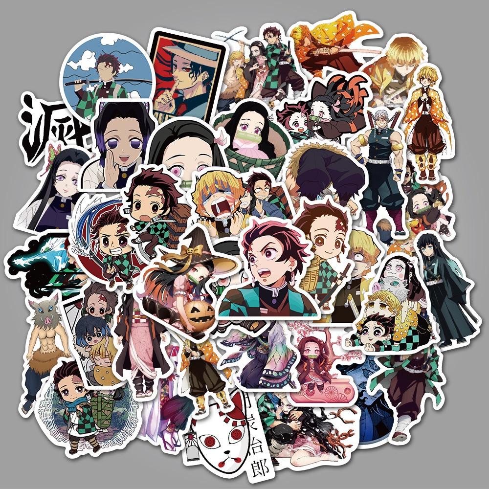 50-piece Unique Japanese Anime "demon Slayer" Graffiti Stickers For Personalizing Luggage Skateboards And Notebooks Durable Stickers