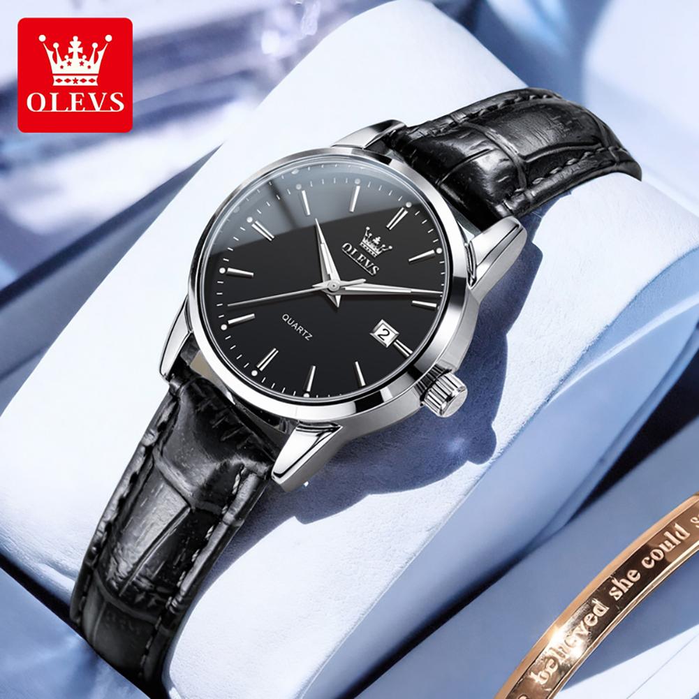 OLEVS Brand New Fashion Womens Watches Top Brand Luxury Leather Waterproof Date Quartz Watch for Women Clock Relogio Feminino