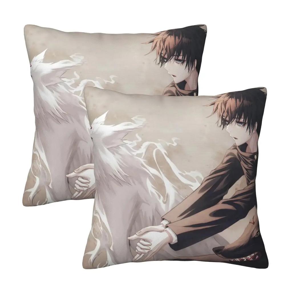 Мегуми Лучший Друг Jujutsu Kaisen Сукуна Аниме 2 шт. Квадратная наволочка Чехол для подушки Комфортная декоративная подушка для дома, гостиной