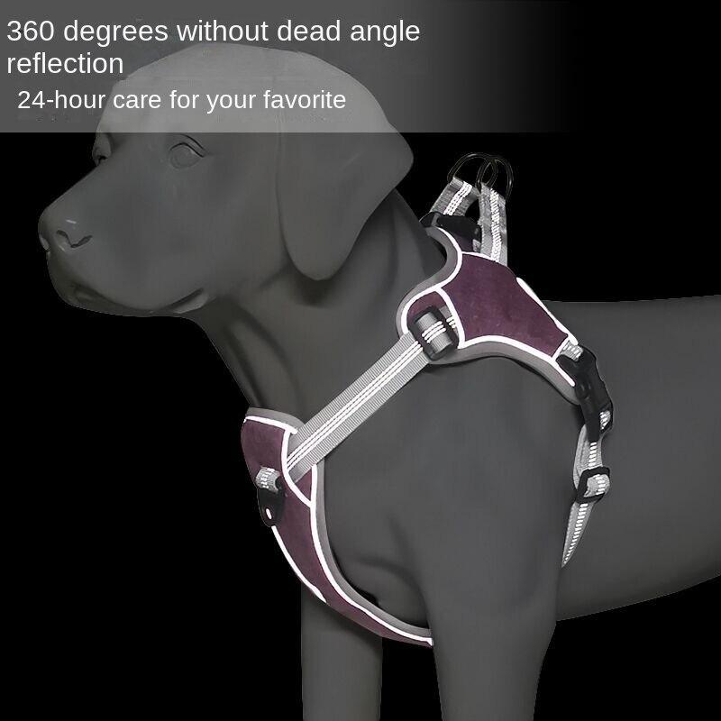 2023 Ремень для поводка для собак Нагрудный ремень для домашних животных Светоотражающий жилет на груди Назад