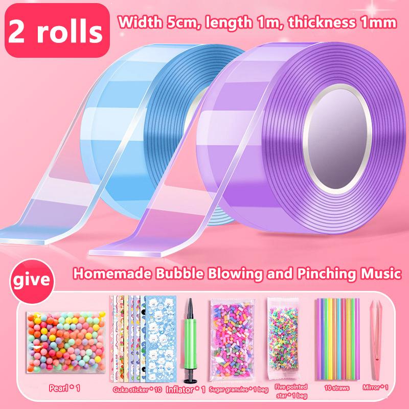 1 набор детских подарков Pet Nano Glue Diy Blow Bubble Nano Glue Двусторонняя лента Sticky Ball Tape Crafts Toys