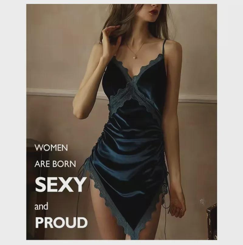 Сексуальный бархатный костюм с юбкой и подтяжками - пижама Pure Desire для женщин