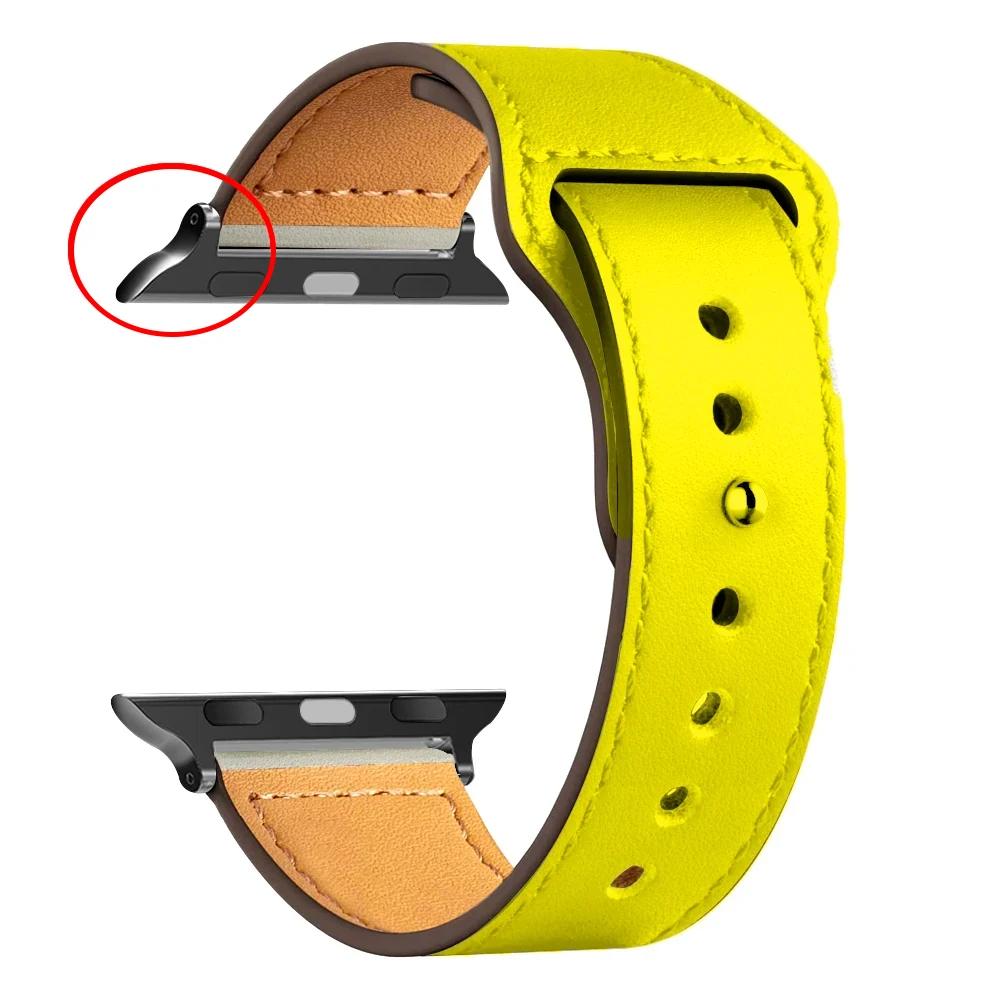 Кожаный ремешок для Apple watch band Ultra 49 мм 44 мм 40 мм 38 мм/42 мм спортивный браслет iWatch series 9 8 7 3 4 5 6 se 41 мм/45 мм