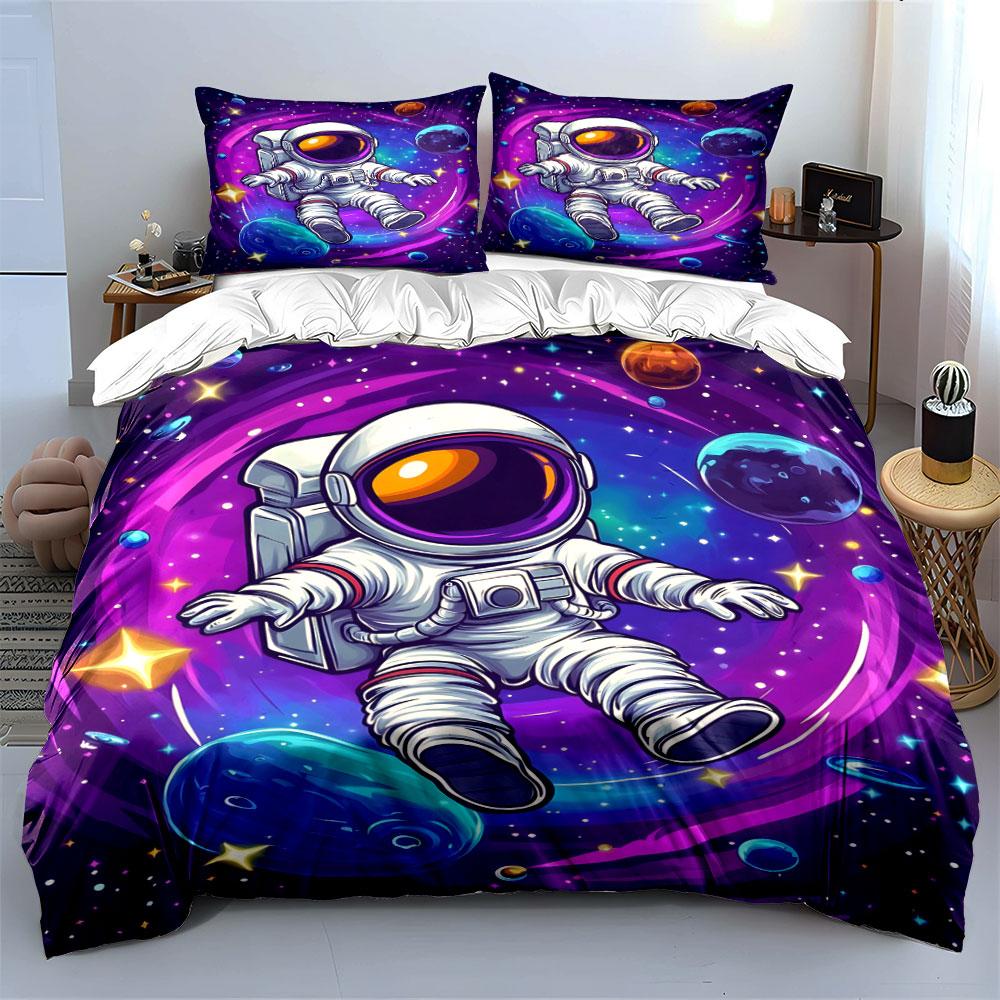 Astronaut surrounded by planets. Bedding sets Duvet cover sets Duvet covers Pillowcases(1*Duvet Cover 2*Pillowcases without duvet insert)