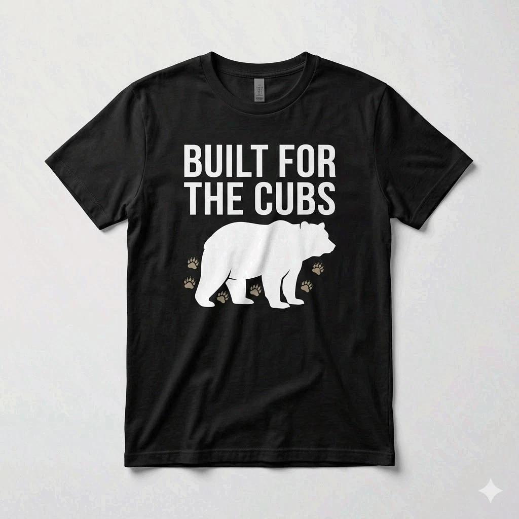 Built For The Cubs Papa Bear Shirt Father's Day Gift For Dad Tee