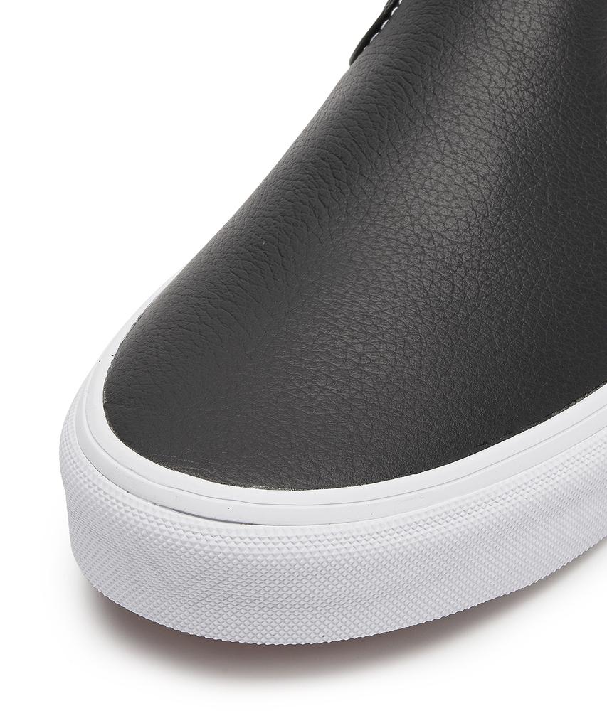 Классические слипоны Vans - (Натуральная кожа) черный:True White / Vn000Ct5Bpb1