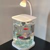 Shatterproof Acrylic Landscape Fish Tank LED Light Goldfish Tank Mini Desktop Fish Tank for Kids