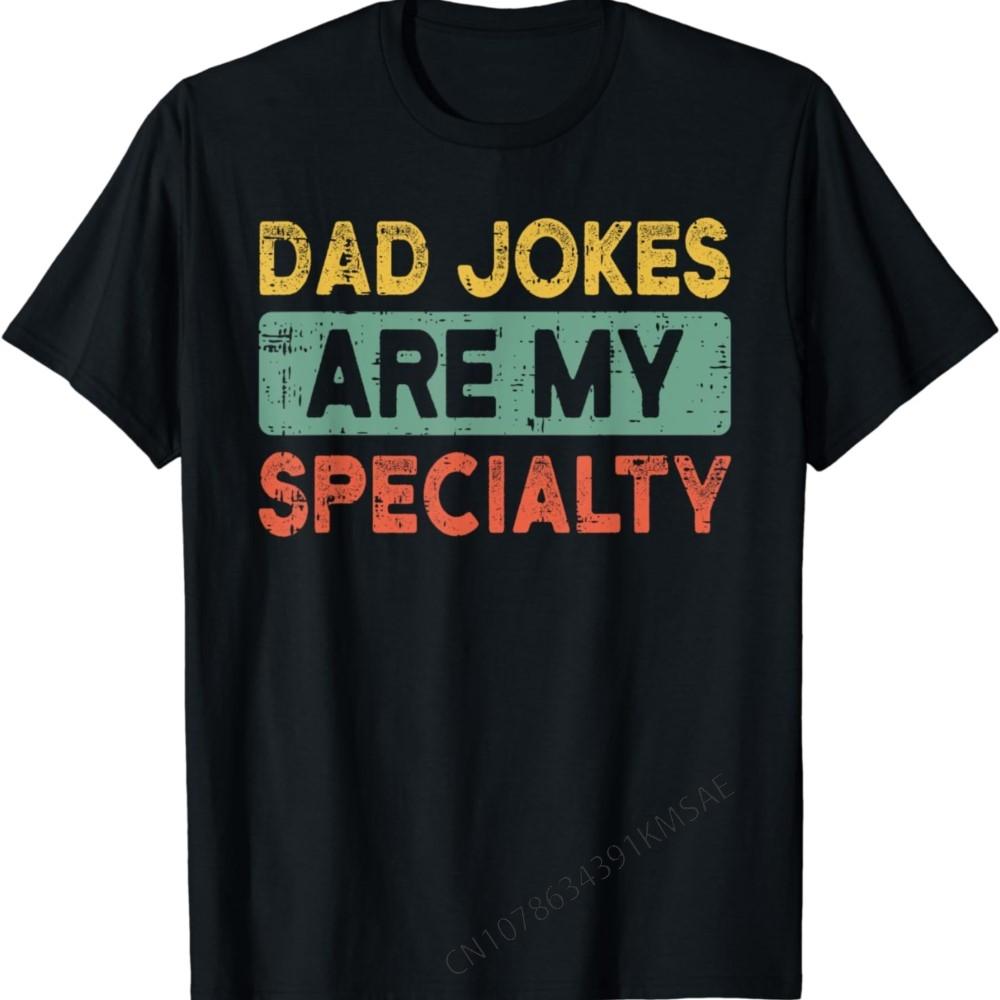 Dad Jokes Fathers Day Retro Funny Papa Grandpa Men T-Shirt Streetwear High Quality O-Neck Short