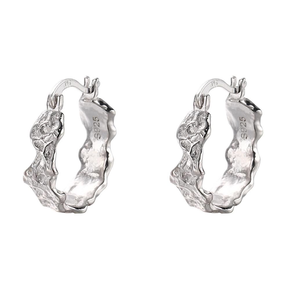 925 серебряные игольчатые серьги необычной формы, нишевый дизайн, высококачественные серьги с узором из фольги, простые осенние новые серьги