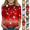 Топы с принтом для девочек 5-16 лет с круглым вырезом и рукавами 3/4 Футболки Модные топы Наряды Футболки