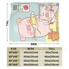 L-Lulu Pig Flannel Blanket Autumn  Warm Throw Blanket for Kids Couch Chair Graphic Bedspread Sofa Bed Cover