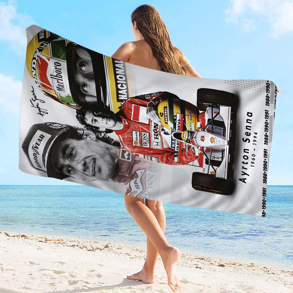 Пляжное полотенце из микрофибры Ayrton Senna Racer Впитывающее Быстросохнущее Мягкое Полотенце для Йоги, Плавания, Курорта, Альпинизма
