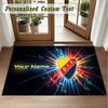 Crystal Velvet Square Rug Custom NameDjurgårdens IF Pattern Non Slip Home Floor Decor Rug