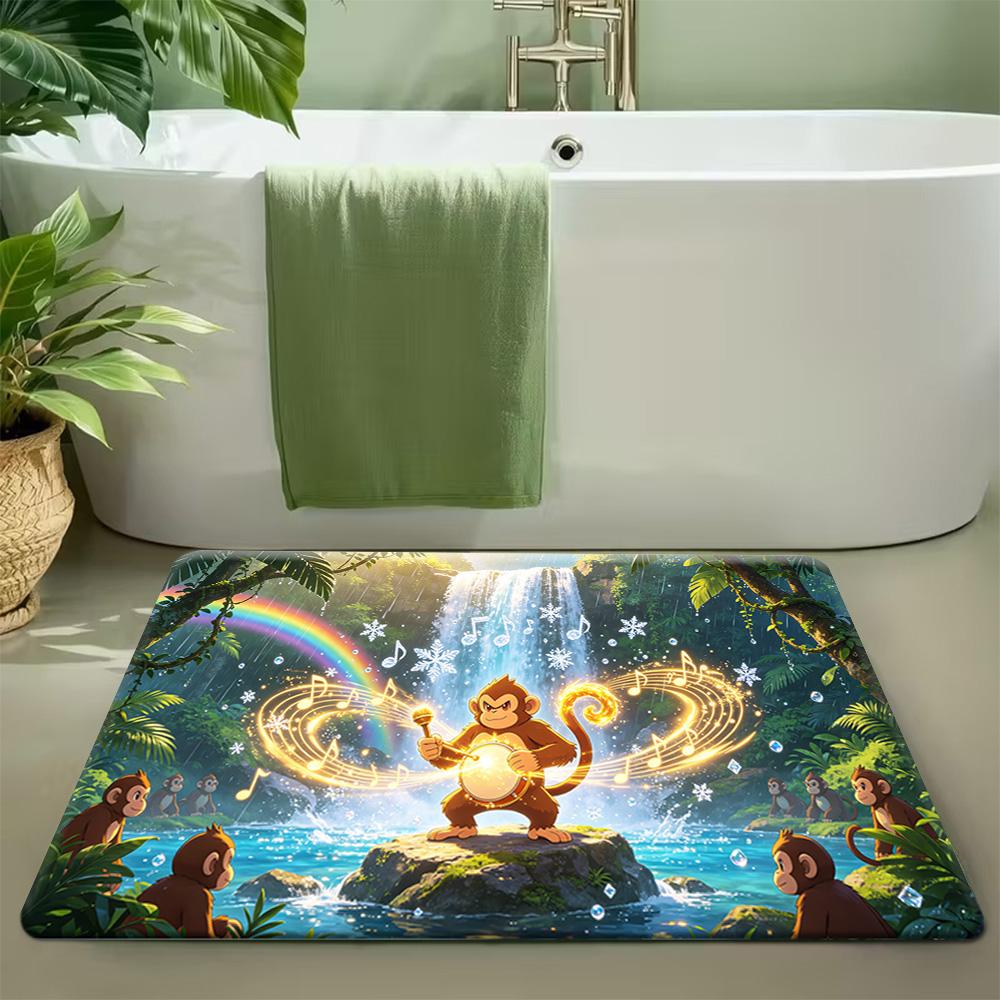 Ash & Friends Ice Cave Skating Print Non-Slip Floor Mat Doormat