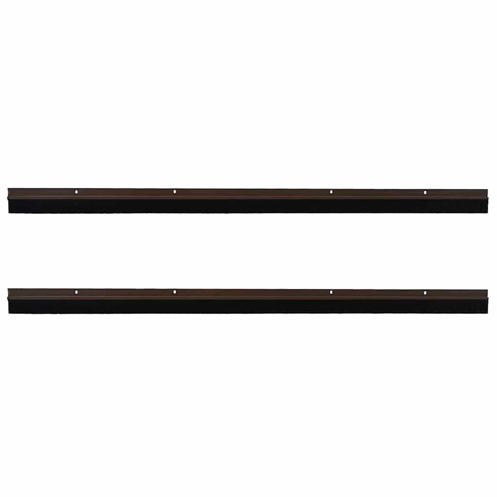 Snap on Door Brush Seals 2 pcs Brown 100 cm