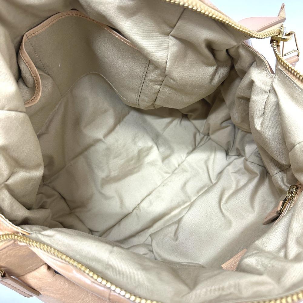 CELINE Bag Filling Hand Bag Leather Beige