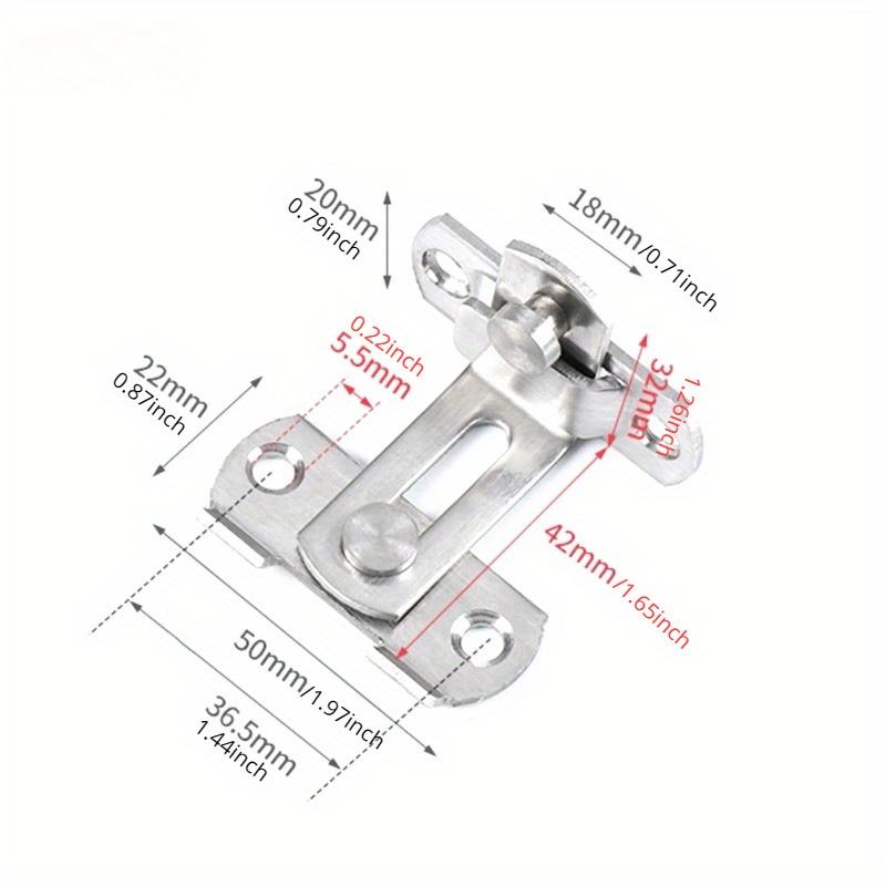 2Pcs Door Lock Guard Latch Bolt 90 Degree 304 Stainless Steel Toggle Latch Sliding Barn Door Lock Wine Cabinet Closet Right Angle Lock