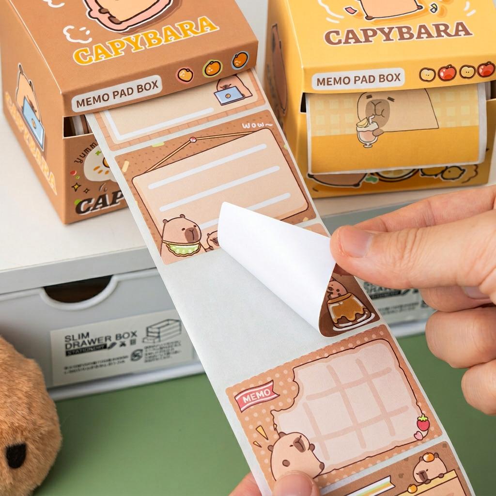 Cartoon Memo Pad Cute Cute Note Pad Reusable Sticky Notes Removable Sticky Notes Box For Marking Office Study Stationery Gifts
