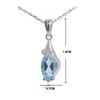 Женское ожерелье из стерлингового серебра 925 пробы с подвеской из натурального небесно-голубого топаза, изящные ювелирные украшения для вечеринки, дня рождения, повседневной носки
