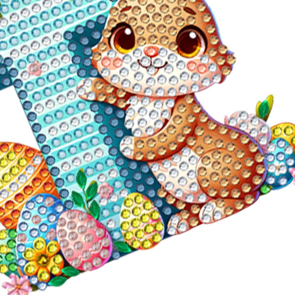 Брелок для ключей с алмазной росписью из ПЭТ-алфавита особой формы с двумя сторонами