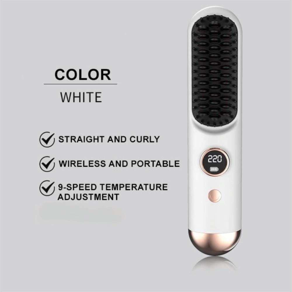 120-220C° Heating Comb 9 Temp Settings USB Charging Hair Brush Home Use