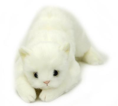 Реалистичная плюшевая игрушка кошка 58 см кошка L с открытым (Белые глаза)