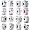 925 Sterling Silver Beads Charm Shining Clips Bead Charms Fit Original Charms Silver 925 Bracelets Women DIY Jewelry