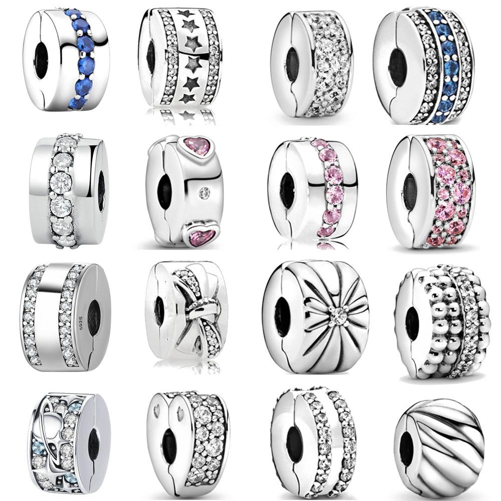 925 Sterling Silver Beads Charm Shining Clips Bead Charms Fit Original  Charms Silver 925 Bracelets Women DIY Jewelry