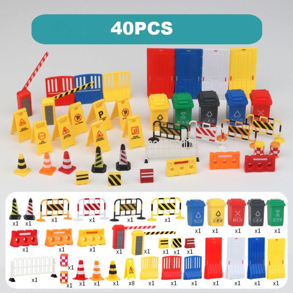 Parking Crossbar Kids Cognition Road Signs Street Scene Model Road Block Fences Mini Traffic Cones