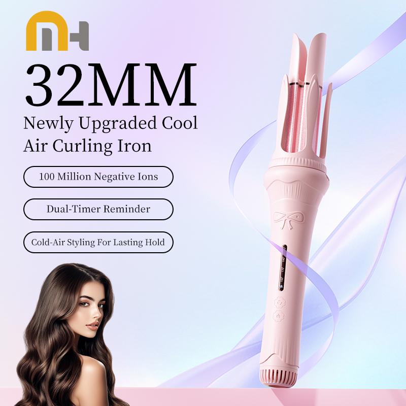32Mm Auto Curling Wand Negative Ion Ceramic Barrel 4 Temp Settings For Long Lasting Curls Hair Styling Tool