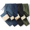 Winter Warm Casual Pants Men's Polar Fleece Drawstring Bottoms Windproof Warm Cotton Pants Thick Jogging Sports Rib Leg Pants