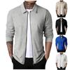Men's Solid Color Zipper Lapel Jacket Coat Men's Casual Fashion Warm Coat