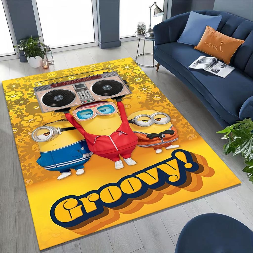 3D Cartoon Minions Despicable Me Rug for Bedroom Living Room Sofa Home Doormat Decor, Large Kids PLAY Non-slip Floor Mat Gift