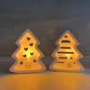 Christmas Tree Light Silicone Mold Handmade Xmas Tree Lamp Ornament Mold 4 Cavities Tree Crafts Epoxy Resin Gypsum Cement Casting Mold