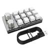 12 Key 2 Knob Copy Paste Mini Button Bluetooth-Compatible/Wired Mini Mechanical BT Keyboard for Gamers/Designers/Video Editor