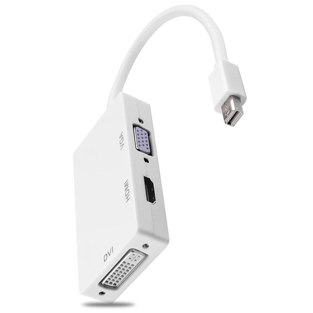 Новый 3-в-1 Mini Displayport Thunderbolt для DVI VGA HDMI-конвертер Кабель-адаптер IMac Mac Mini MacBook