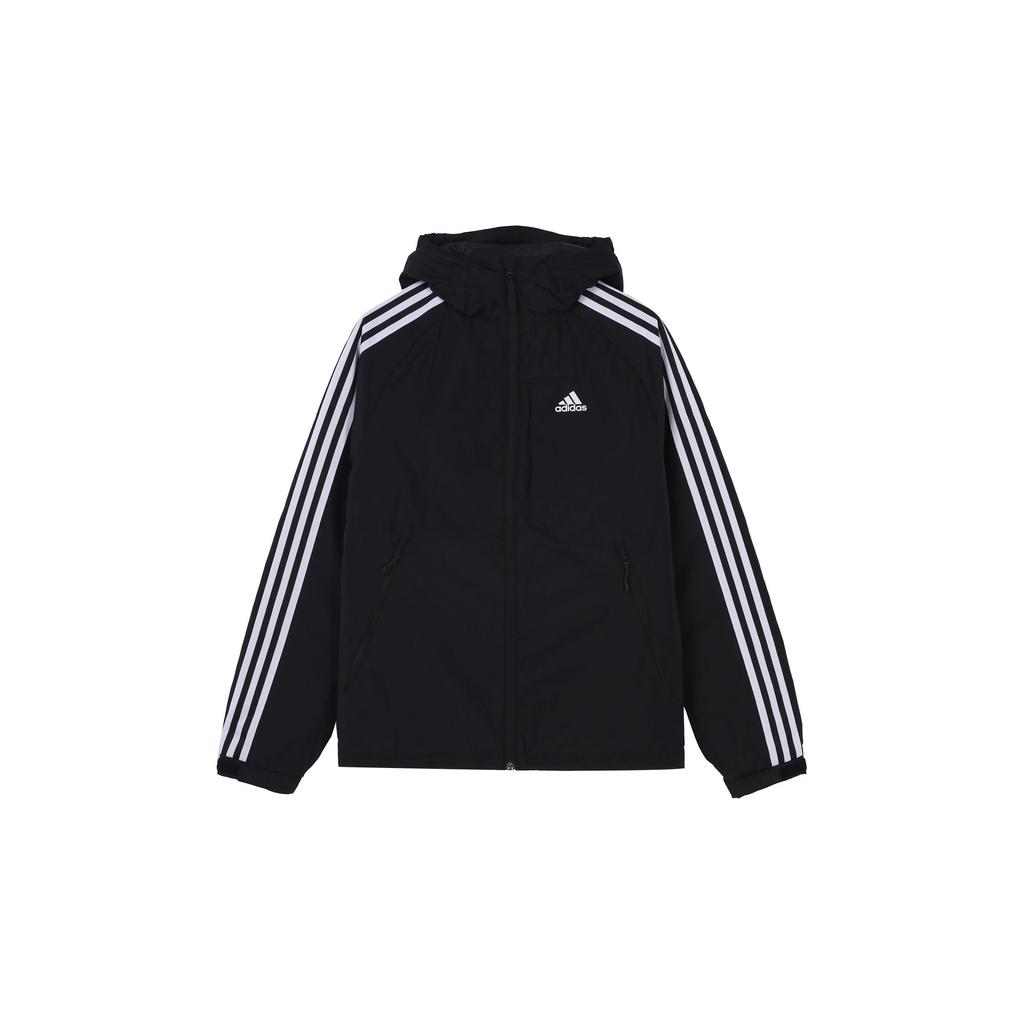 adidas Мужская зимняя пуховая куртка Adidas с 3 полосками, черная, H23080