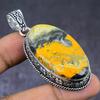 Bumble Bee Jasper Gemstone 925 Steling Silver Jewelry Pendant 2.40"