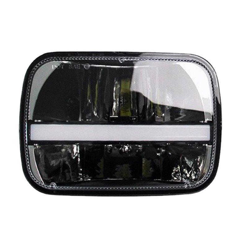 7-Inch Square LED Headlights for Wrangler Cherokee Trucks with Daytime Running Lights